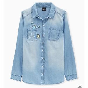 Disney Pixar Monsters Inc. Torrid Denim Button Up